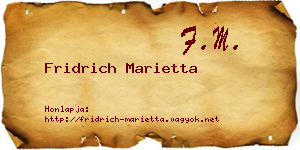 Fridrich Marietta névjegykártya